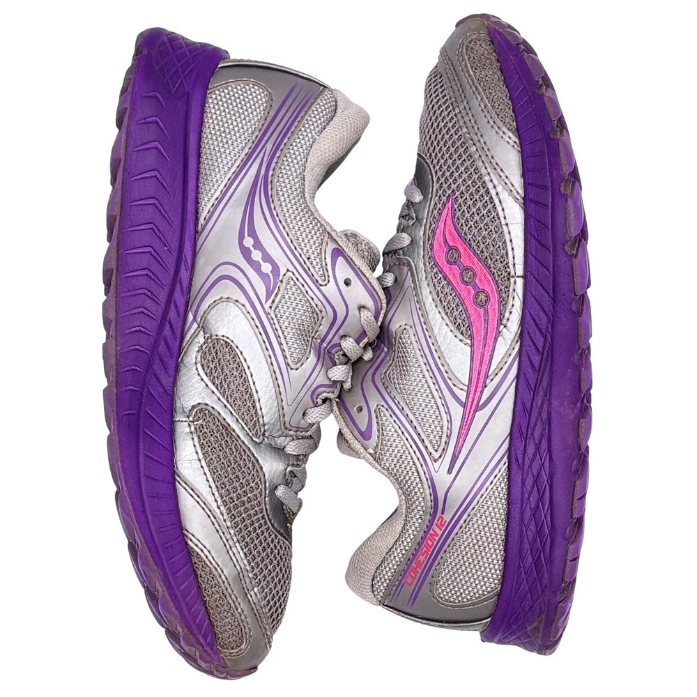 Saucony Running Shoes Women's 8.5 Grey Purple Pink Athletic Sneakers - Picture 7 of 9